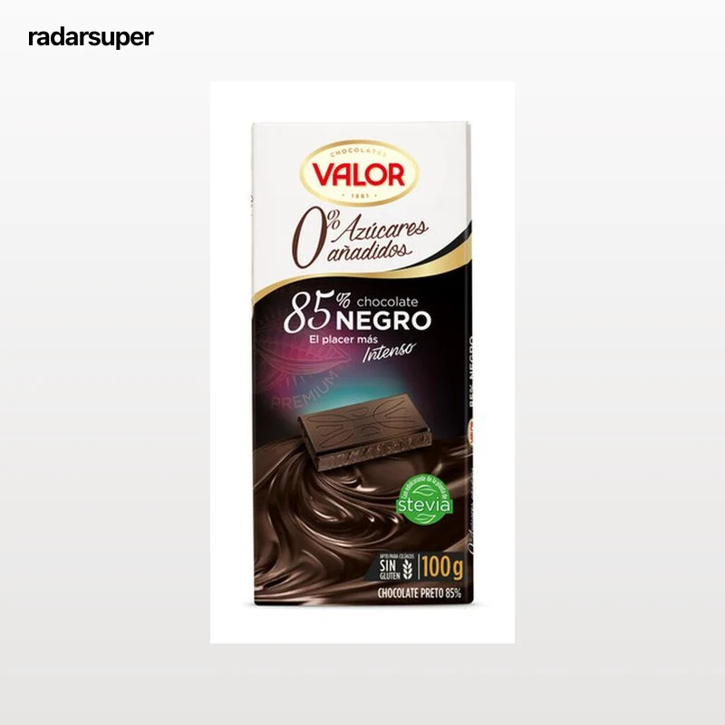 Chocolate negro 85% de cacao s/gluten Valor 100g