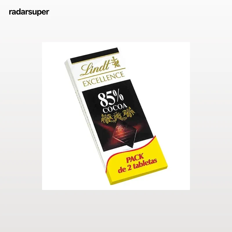 Chocolate negro 85% Lindt Excellence pack de 2 tabletas de 100 g.