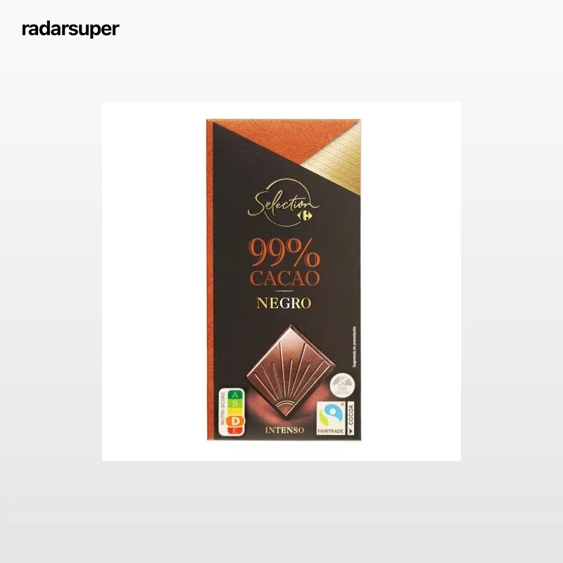 Chocolate negro 99% Selección Carrefour sin gluten 100 g.