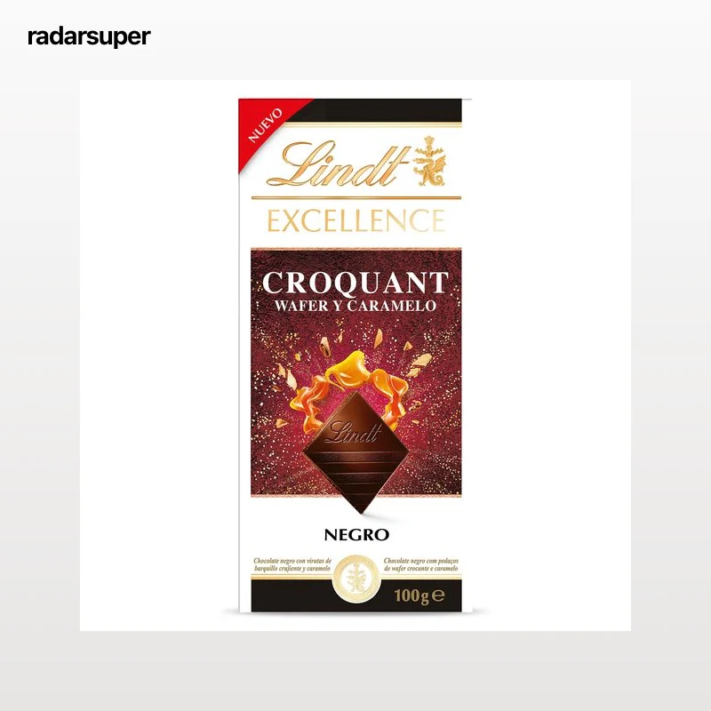 Chocolate negro con barquillo y caramelo Lindt 100 g