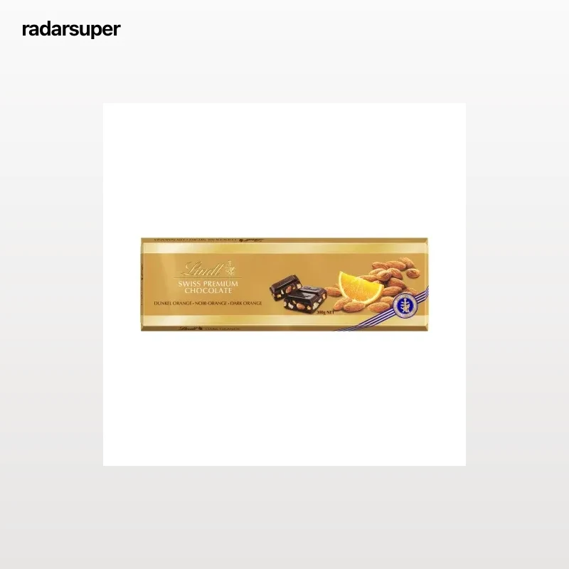 Chocolate negro con almendras y naranja Lindt Premium 300 g.