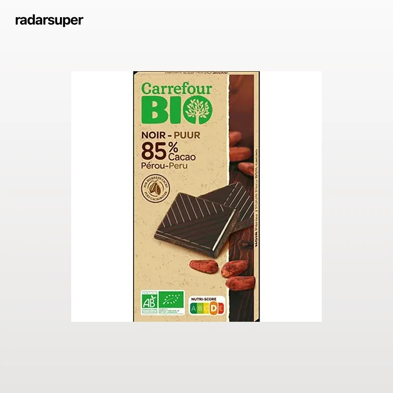 Chocolate negro Perú 85% cacao ecológico Carrefour Bio 100 g.
