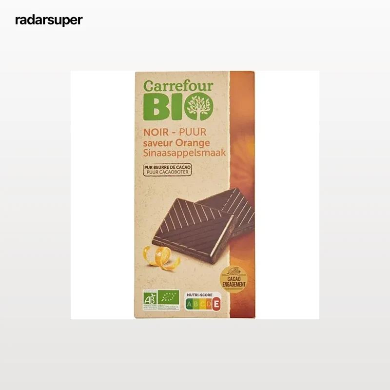 Chocolate negro sabor naranja ecológico Carrefour Bio 100 g.