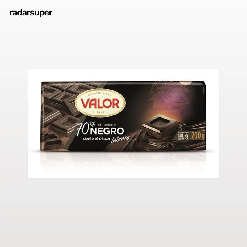Chocolate negro sin gluten Valor 200g 70% de cacao
