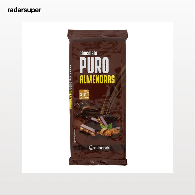 Chocolate puro sin gluten Alipende 150g con almendras