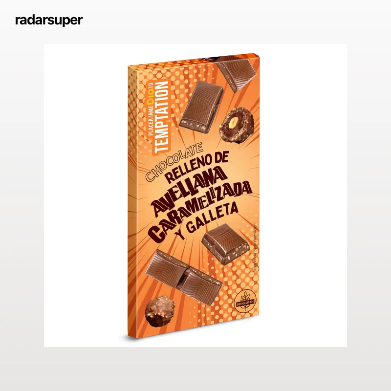 Chocolate relleno de avellana caramelizada y galleta Dia Temptation 100 g