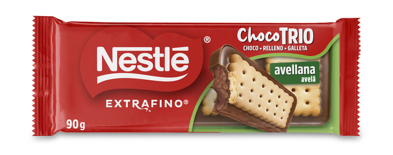 Chocolate trio extrafino relleno de avellana con galleta Nestlé 90g