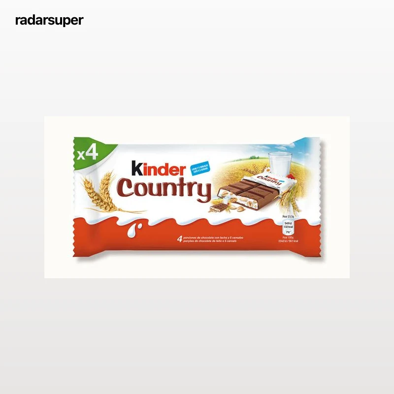 Chocolatina Kinder Country pack de 4 unidades 94g