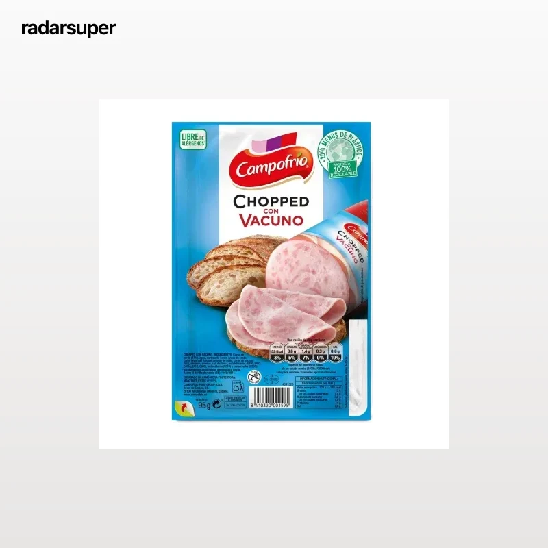 Chopped con vacuno en lonchas Campofrío sin gluten 95 g
