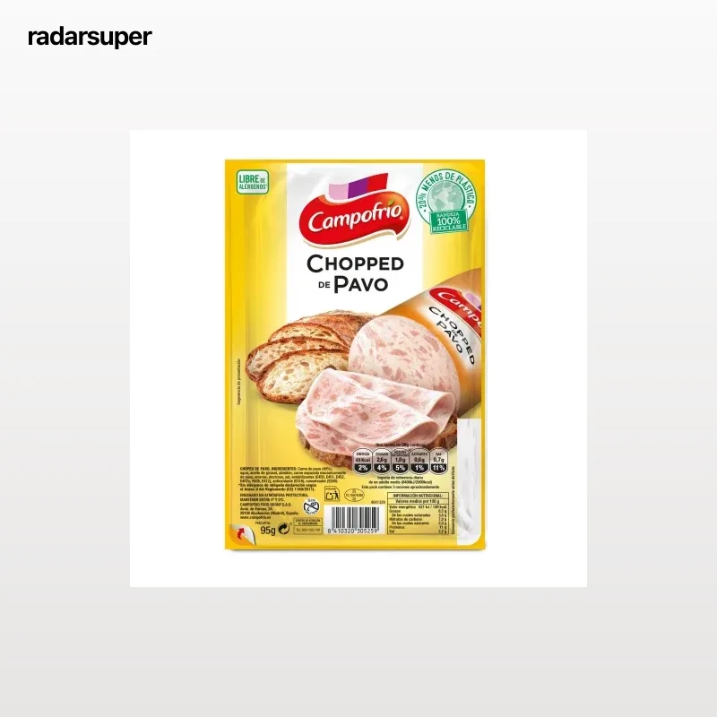 Chopped de pavo en lonchas Campofrio sin gluten 95 g.