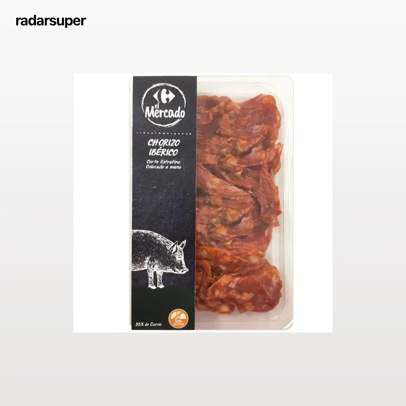 Chorizo ibérico en lonchas extrafinas Carrefour El Mercado sin gluten 100 g