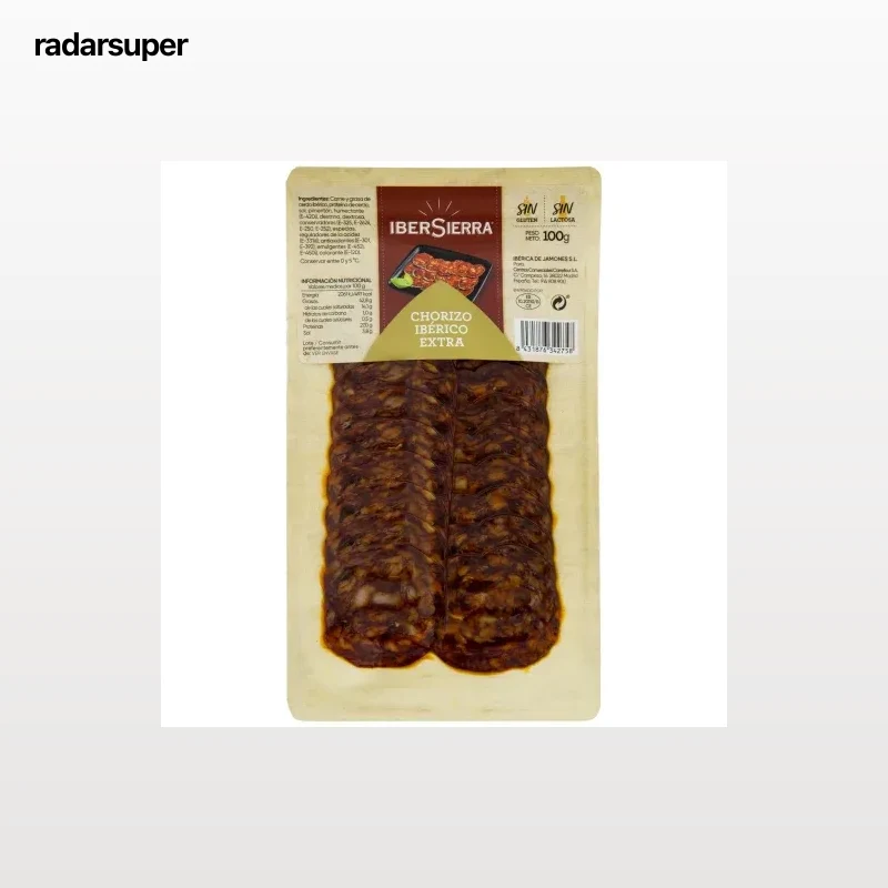 Chorizo Ibérico extra en lonchas IberSierra sin gluten y sin lactosa 100 g