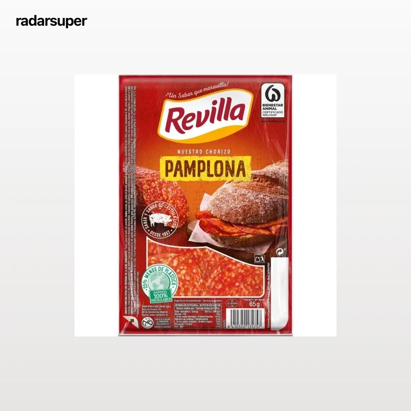 Chorizo Pamplona en lonchas Revilla sin gluten 65 g
