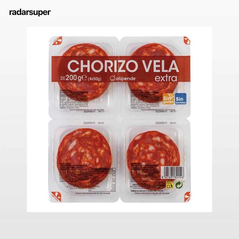 Chorizo de vela en lonchas Alipende pack 4 de 50g