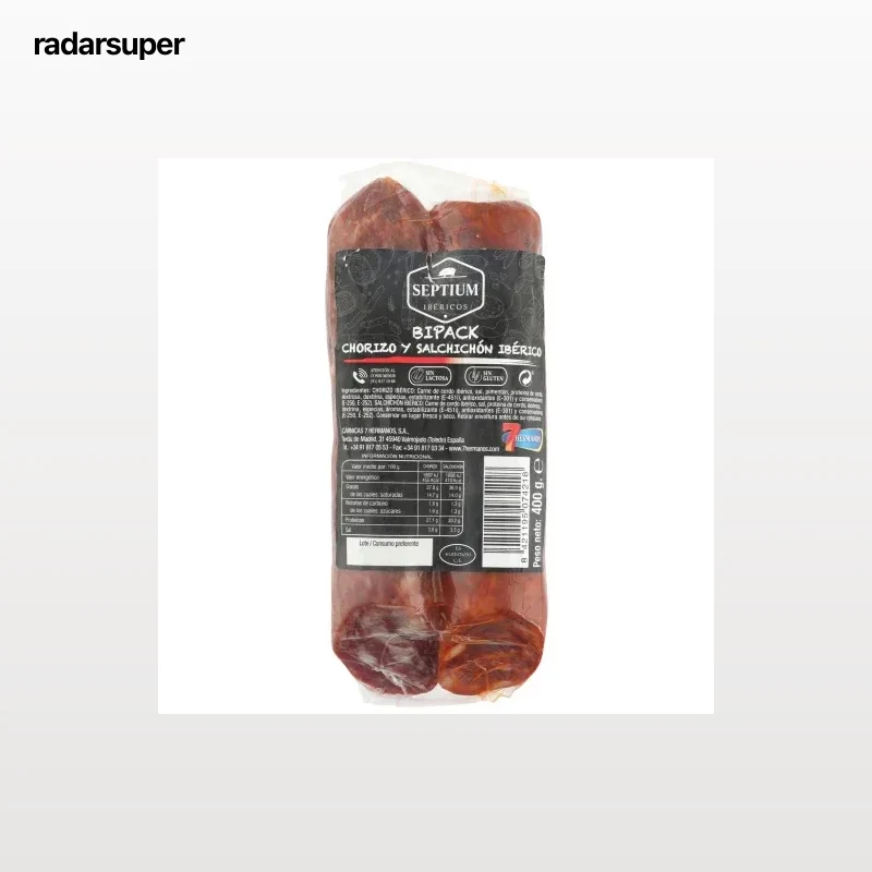Chorizo y salchichón ibérico velita curados sin gluten y sin lactosa 400 g