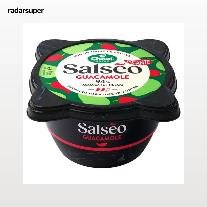 CHOVI Salseo Guacamole (94% aguacate fresco) picante 180 g.