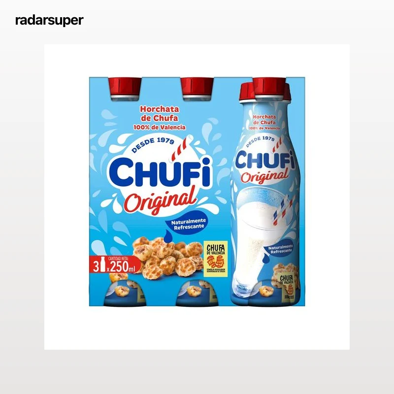 CHUFI Horchata con denominación de origen Chufa de Valencia CHUFI 3 x 250 ml.