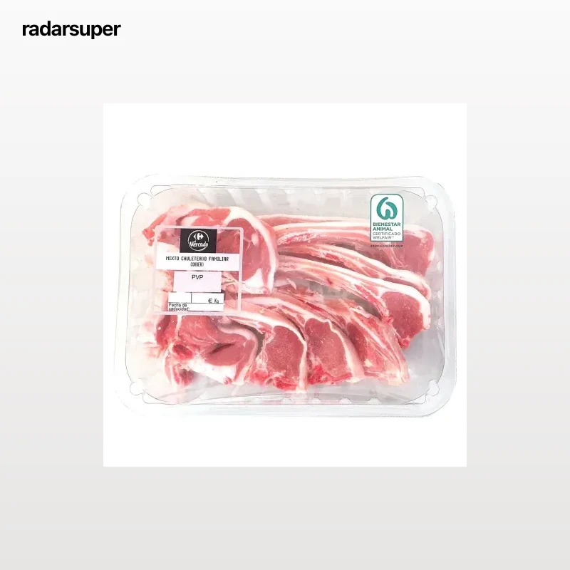 Chuleteado de cordero mixto familiar Carrefour El Mercado 450 g aprox