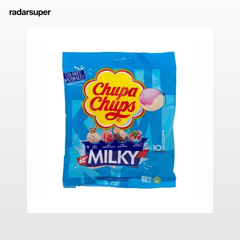 CHUPA CHUPS Caramelo con palo milky 10 uds 120 g.
