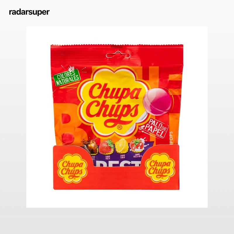CHUPA CHUPS Original Caramelos con palo de papel de sabores variados 10 uds. 120 gr.