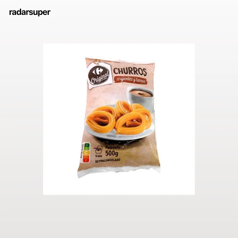 Churros crujientes y tiernos ultracongelados Carrefour Original 500 g.