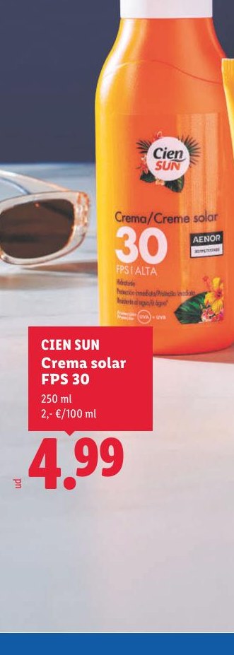 CIEN SUN Crema solar FPS 30