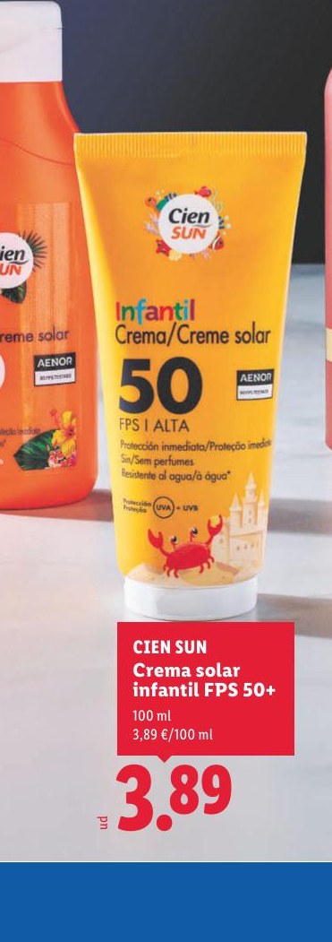 CIEN SUN Crema solar infantil FPS 50+