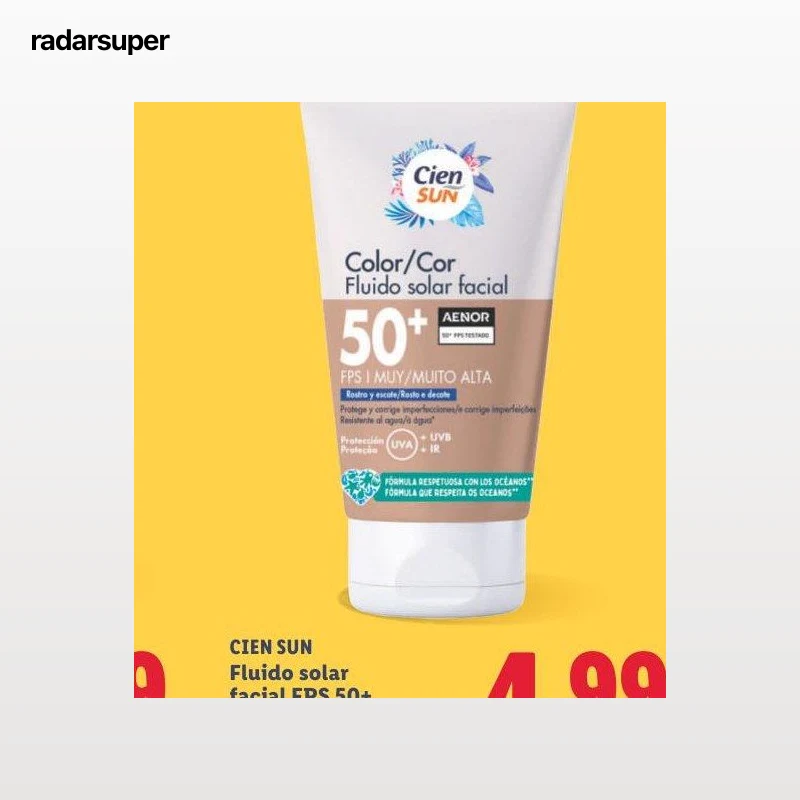 CIEN SUN Fluido solar facial FPS 50+