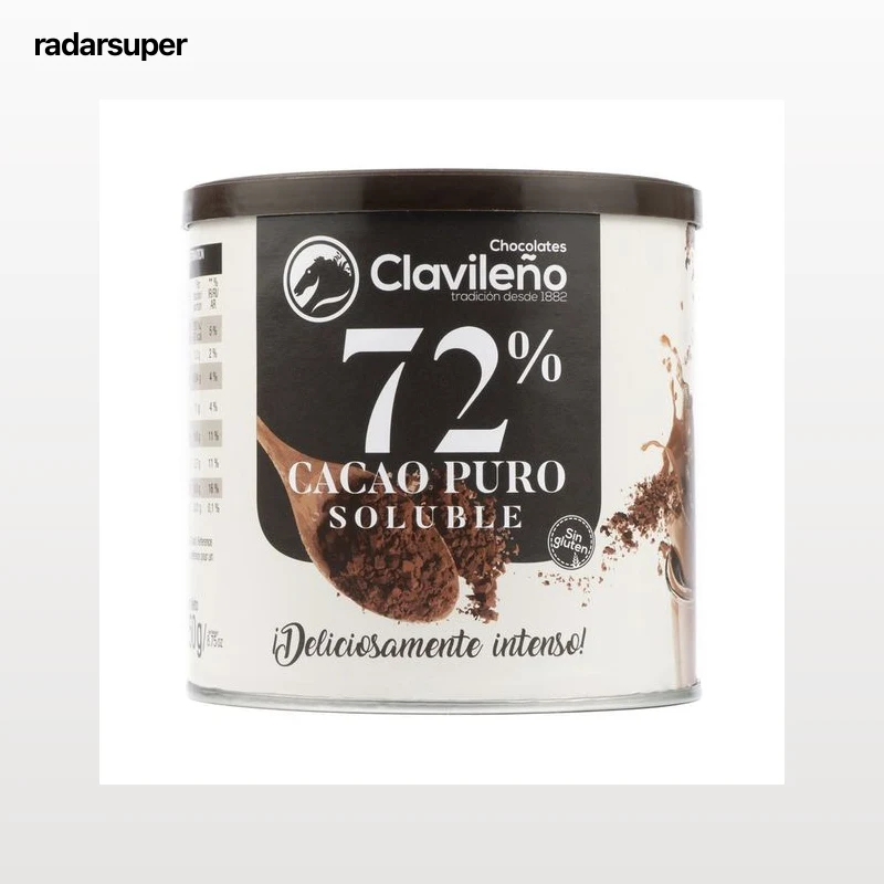 CLAVILEÑO Cacao en polvo soluble, puro 72 % CLAVILEÑO 250 g.