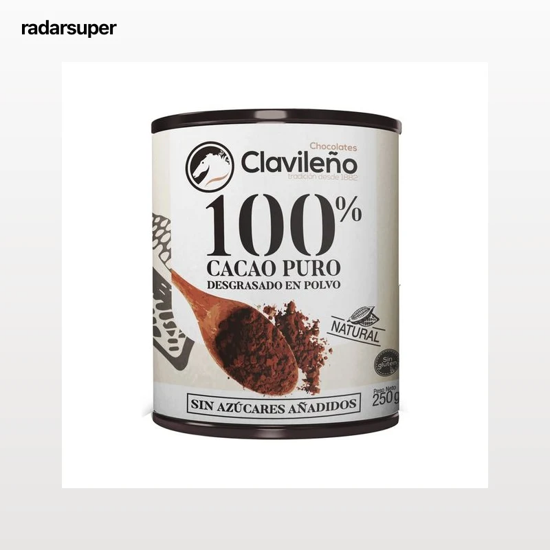 CLAVILEÑO Cacao puro desgrasado en polvo sin azúcares añadidos 250 g.