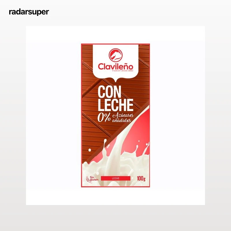 CLAVILEÑO Chocolate con leche extrafino sin azúcares añadidos 100 g.