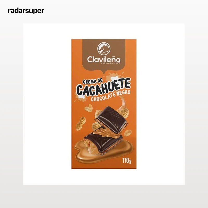 CLAVILEÑO Chocolate negro con crema de cacahuete 110 g.