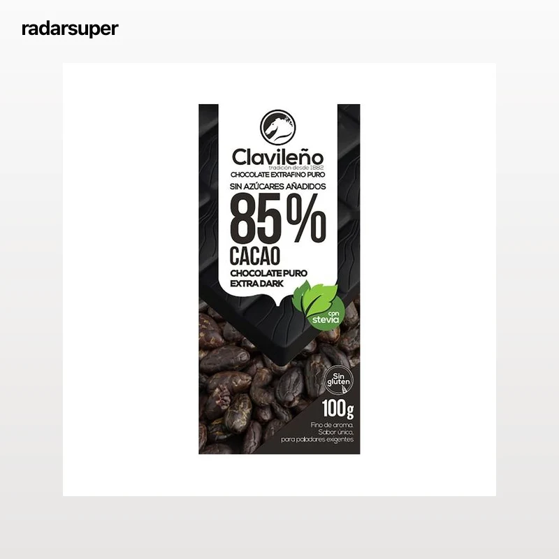 CLAVILEÑO Chocolate negro sin azúcar añadido 100 g.