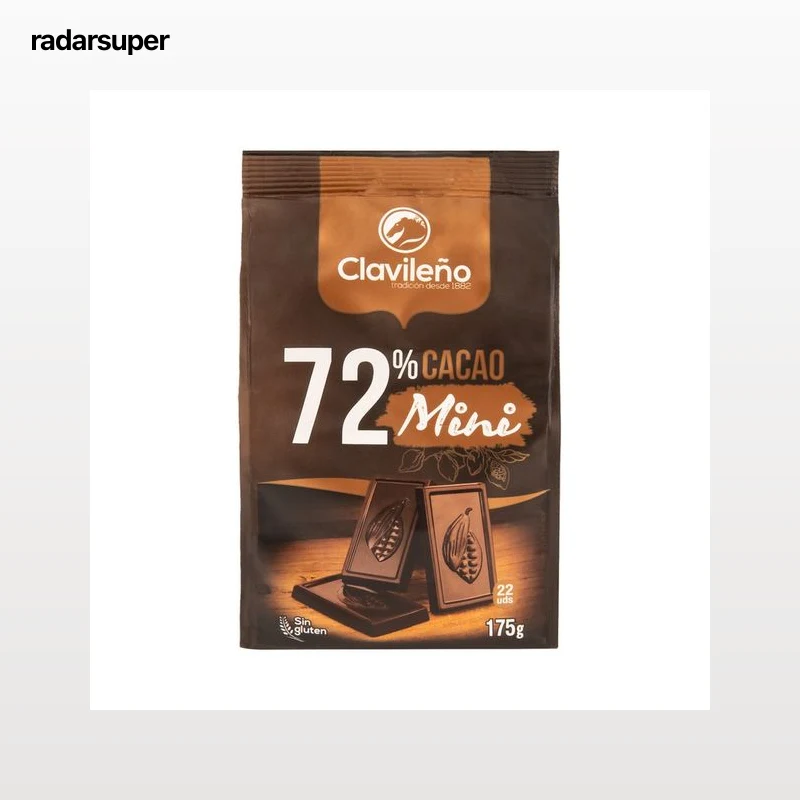 CLAVILEÑO Chocolatina choco negro 72 % 175 g.