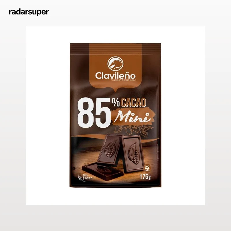 CLAVILEÑO Chocolatina choco negro 85 % 175 g.