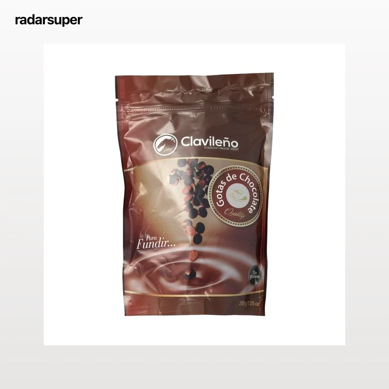 CLAVILEÑO Cobertura de chocolate negro en gotas 200 g.