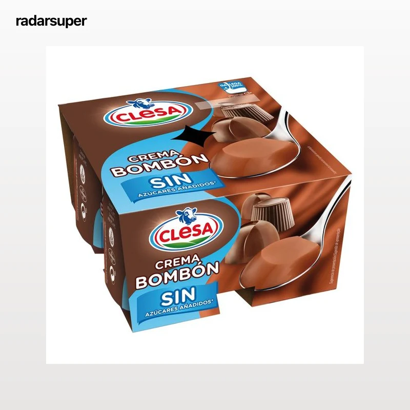 CLESA Crema bombón, sin azúcares añadidos y elaborada con leche 100% gallega CLESA 4 x 125 g.