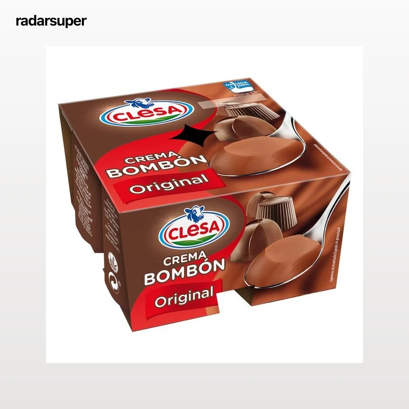 CLESA Crema original con sabor a bombón, elaborada con leche gallega 100% CLESA 4 x 125 g.