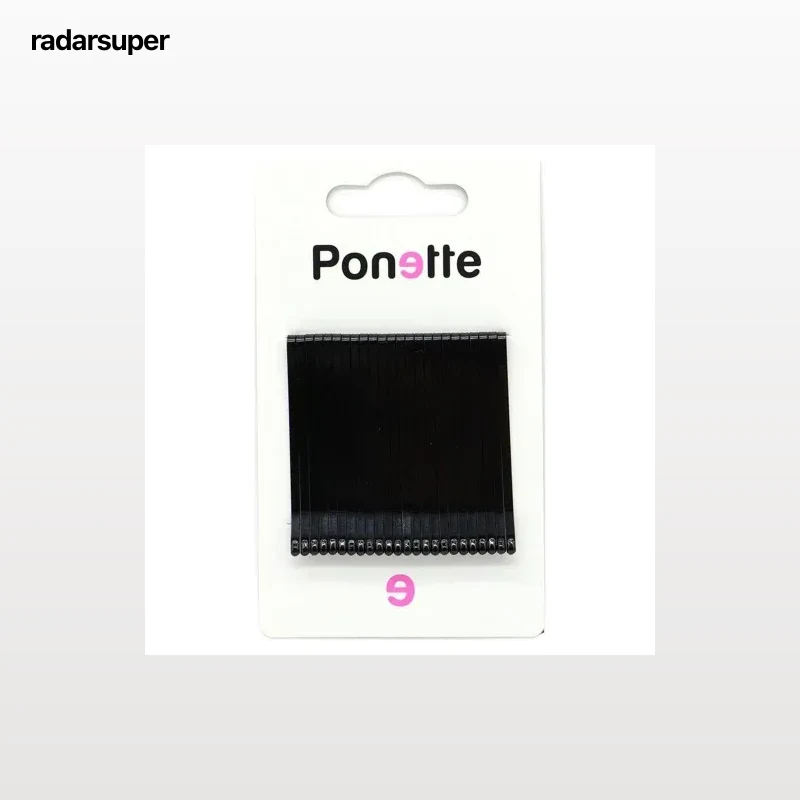 Clip plano negro Ponette 24 ud.