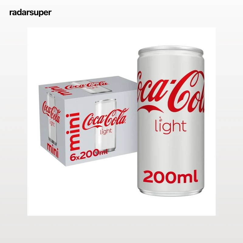 COCA COLA Light Refresco de cola pack 6 mini latas 20 cl.