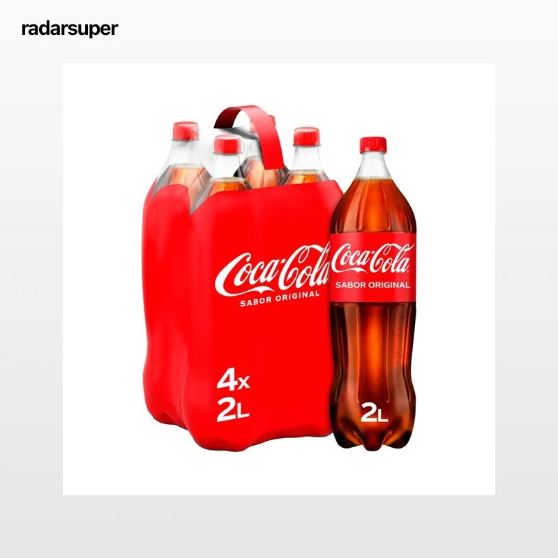 COCA COLA Refresco de cola sabor original pack de botella de 4 uds. de 2 L.