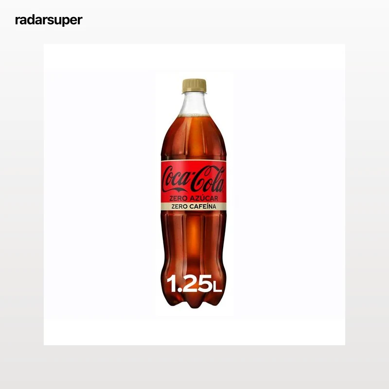 COCA COLA Refresco de cola Zero azúcar Zero cafeína botella 1.25 L.