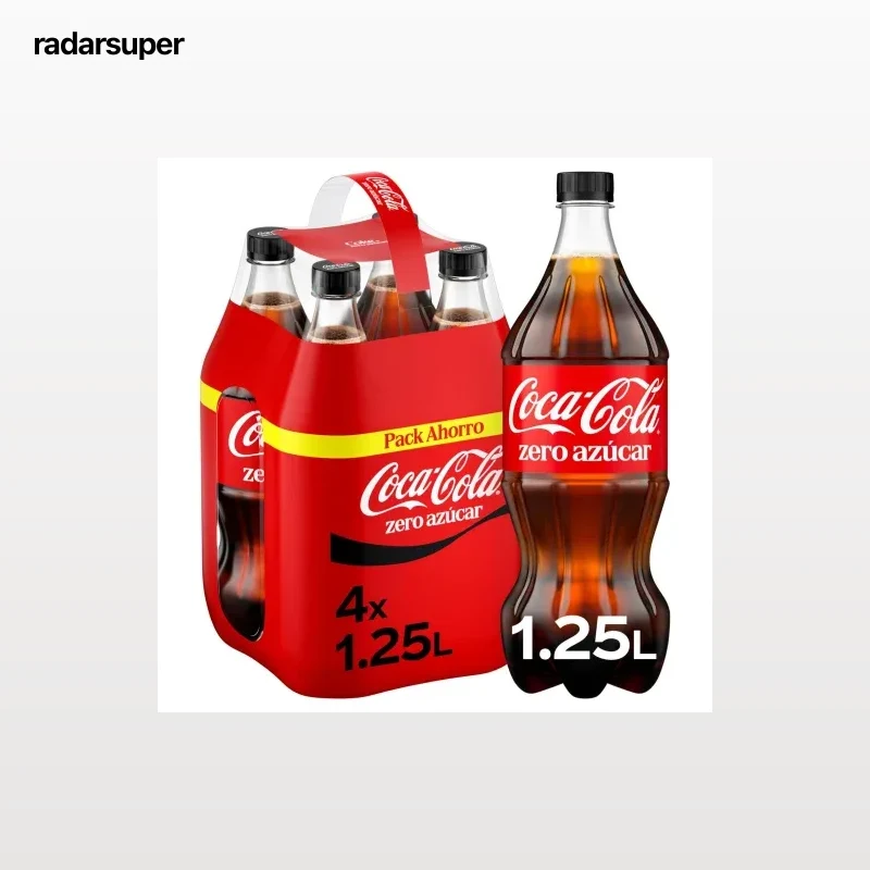 Coca Cola zero azúcar pack 4 botellas 1,25 l.
