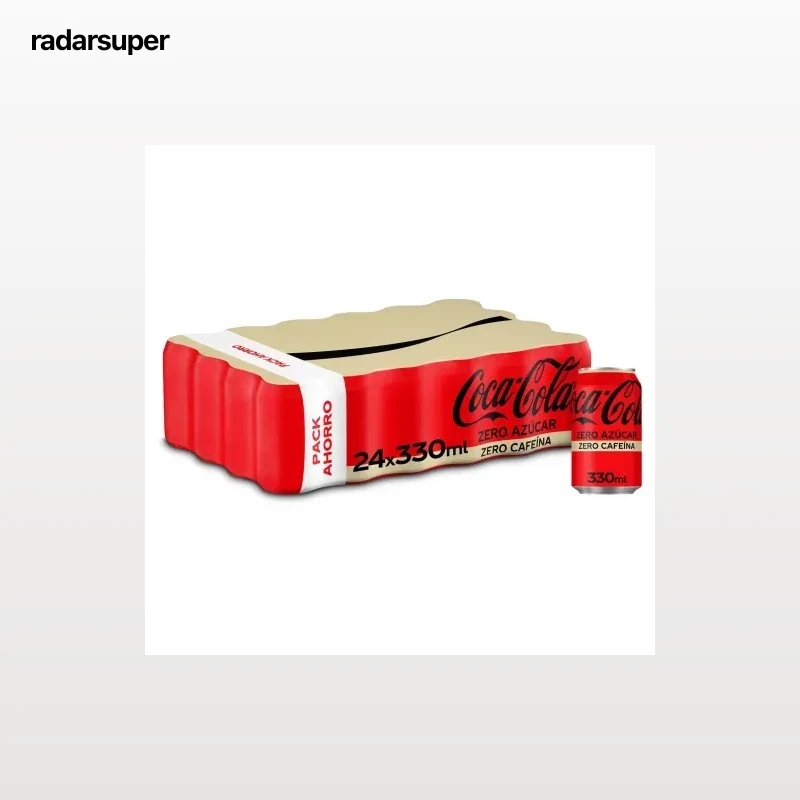 Coca Cola zero azúcar zero cafeína pack 24 latas 33 cl.
