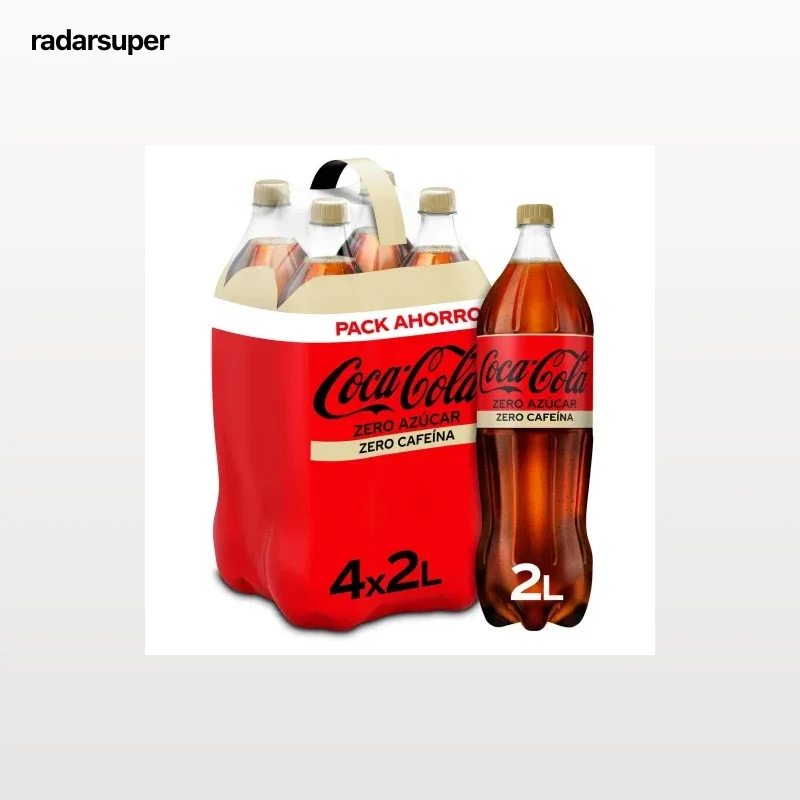 Coca Cola zero azúcar zero cafeina pack 4 botellas 2 l.