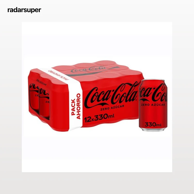 COCA COLA ZERO Refresco de cola Zero azúcar pack 12 latas x 330 ml.