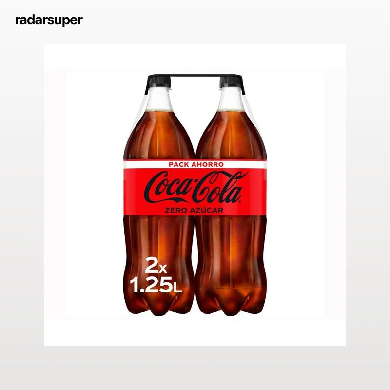 COCA COLA ZERO Refresco de cola Zero azúcar pack 2 botellas de 1,25 l.