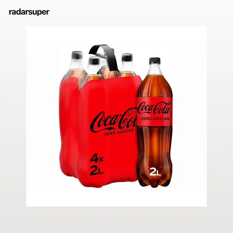 COCA COLA ZERO Refresco de cola Zero azúcar pack botella de 4 uds de 2 l.