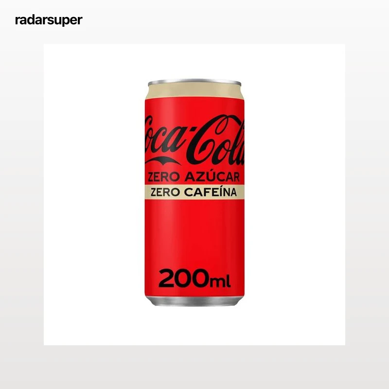 COCA COLA ZERO ZERO Refresco de cola Zero azúcar Zero cafeína lata 200ml