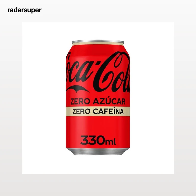 COCA COLA ZERO ZERO Refresco de cola Zero azúcar y zero cafeína lata de 330 ml.
